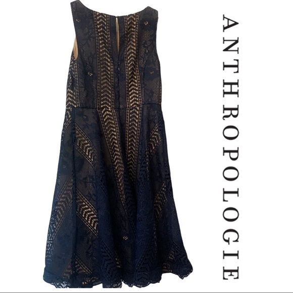 Nwt Anthropologie Georgia Mini Dress Navy Small - Picture 6 of 10